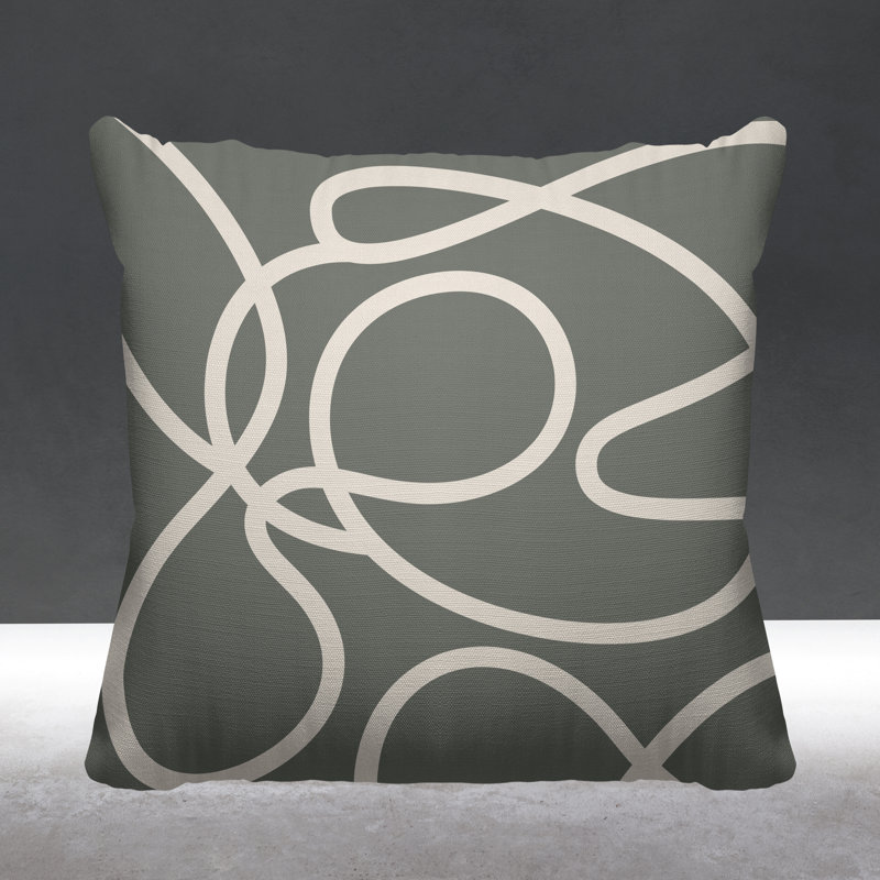 Coussin décoratif intérieur / extérieur Boho Doodles, L 19 po x H 19 po, gris