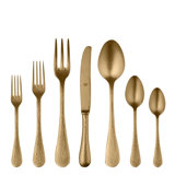 Epoque Pewter Flatware Set - 32 Pieces - Black Gold