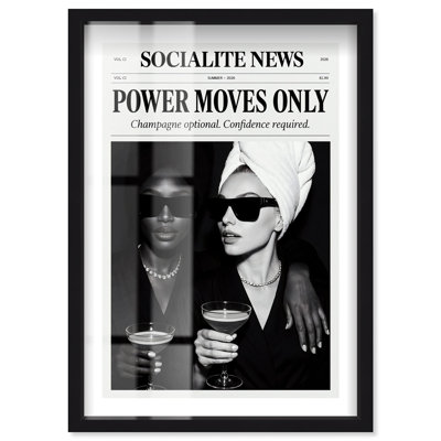 Art mural social social glamour par Notoriart, cadre noir, 36 x 54