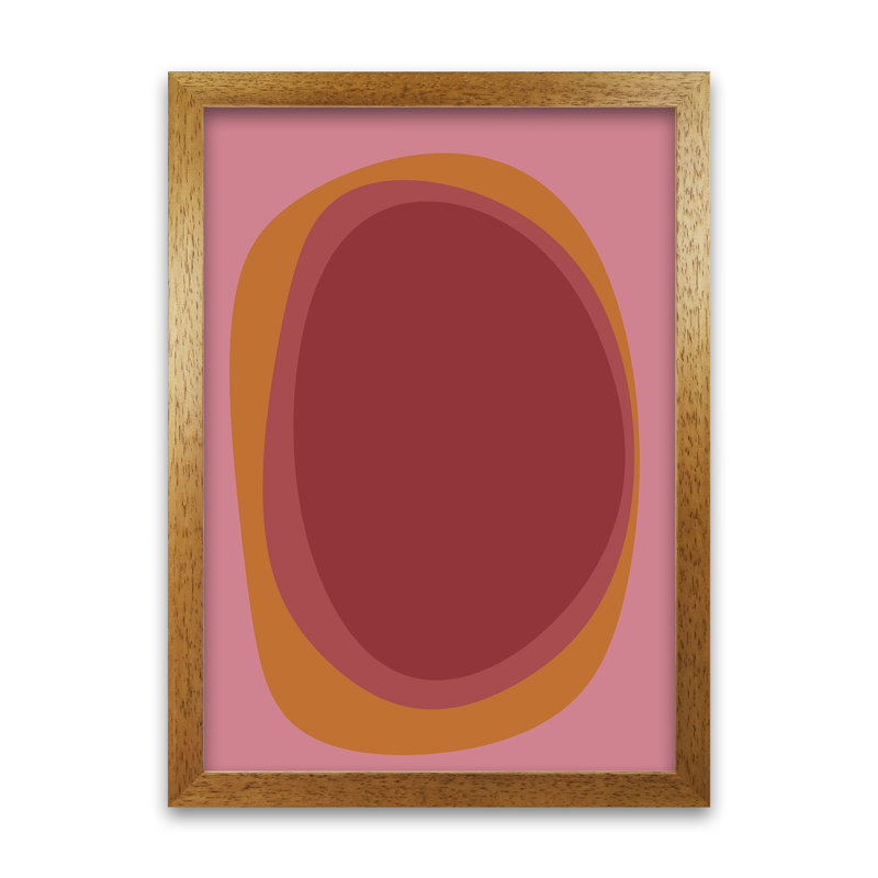 Colourful Bright Abstract B - Print, Oak Frame, 59cm H x 42cm W x 3cm D