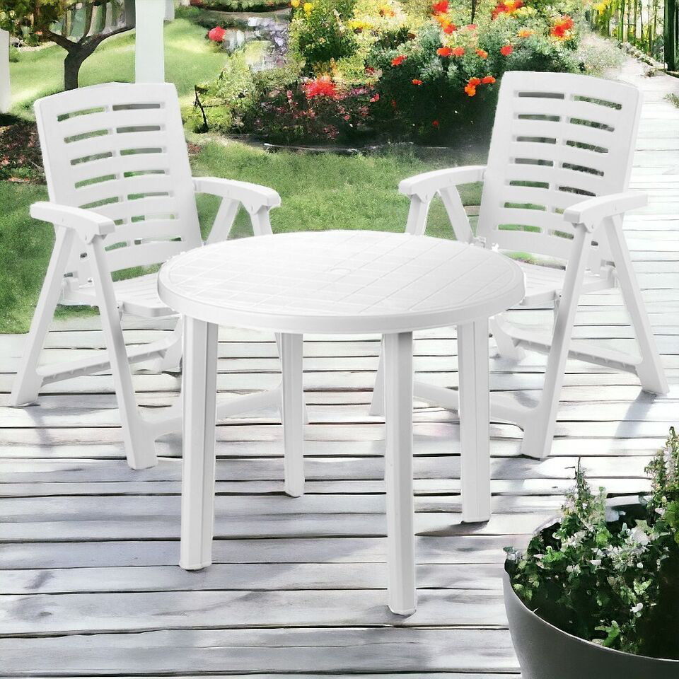 Bukuroshe Plastic Table And Folding Chair Set Folding Chair Set