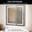 Armoire à pharmacie avec miroir DEL, éclairage antibuée avant et arrière, cadre en aluminium, montage encastré ou en saillie.-274118648