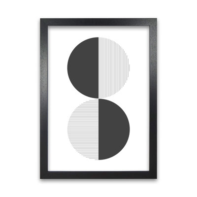 Black And White Geometric Circles - Print