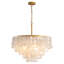 Lustre moderne en coquillage capiz doré de 60 cm (23,6 po), suspension tambour côtière