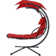 Steel Outdoor Floating Chaise Lounge Chair with Canopy with Stand