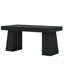 Bureau de direction moderne de 55 po de style Mid-Century - poste de travail d'ordinateur à domicile avec double base trapézoïdale, table d'écriture élégante et bureau de conférence, mobilier de bureau en bois noir
