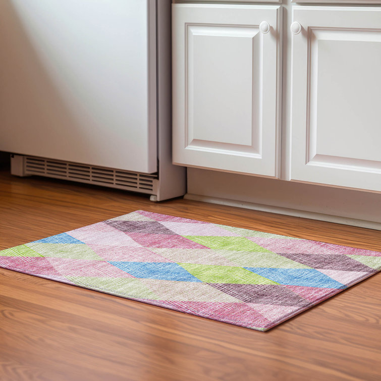 Premium Machine Washable Prisco Pink Rug