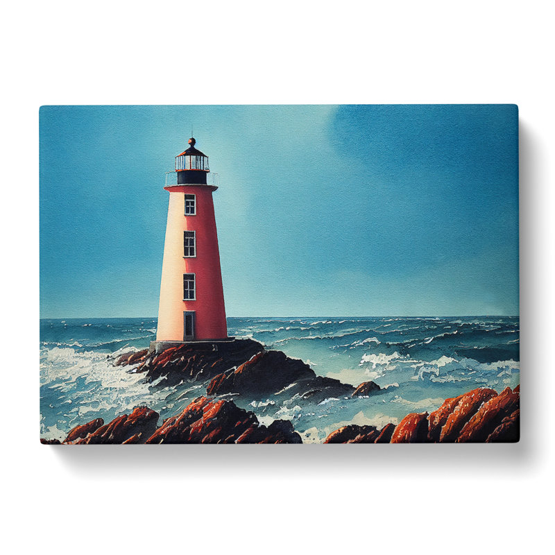 Lighthouse Watercolour Vol.1 - Wrapped Canvas, 35cm H x 50cm W x 3cm D