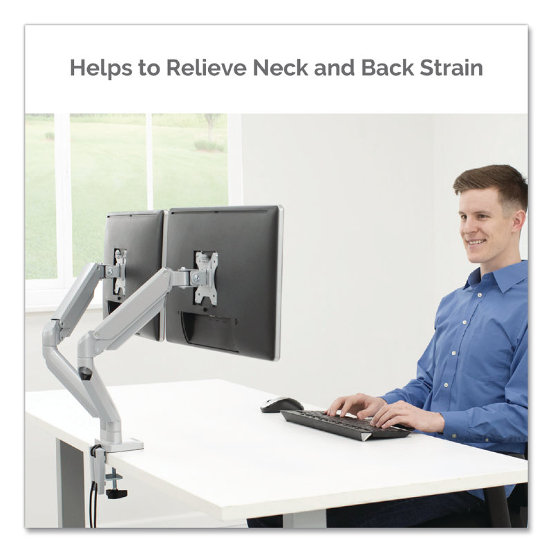 Fellowes® Multi-Screen Desktop Mount, Silver