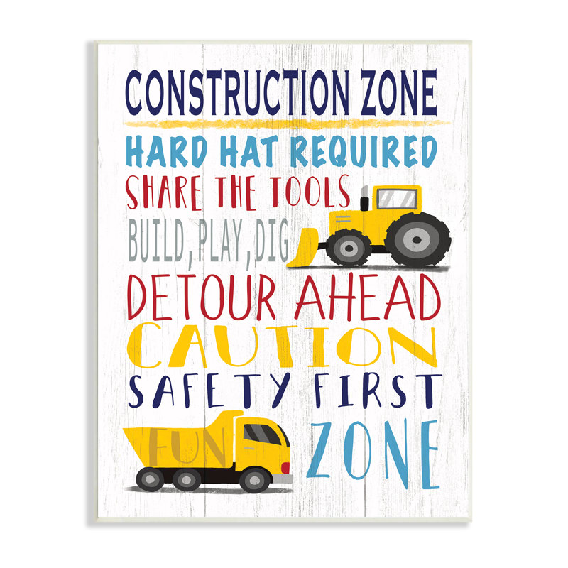 Kid's Construction Zone - Art textuel, Unframed, H 15 po x l 10 po x P 0,5 po
