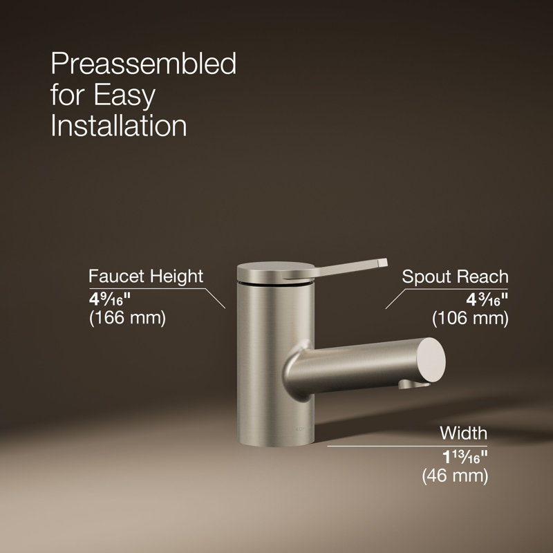 Elate Single-Handle Bathroom Sink Faucet, 0.5 Gpm, Nickel