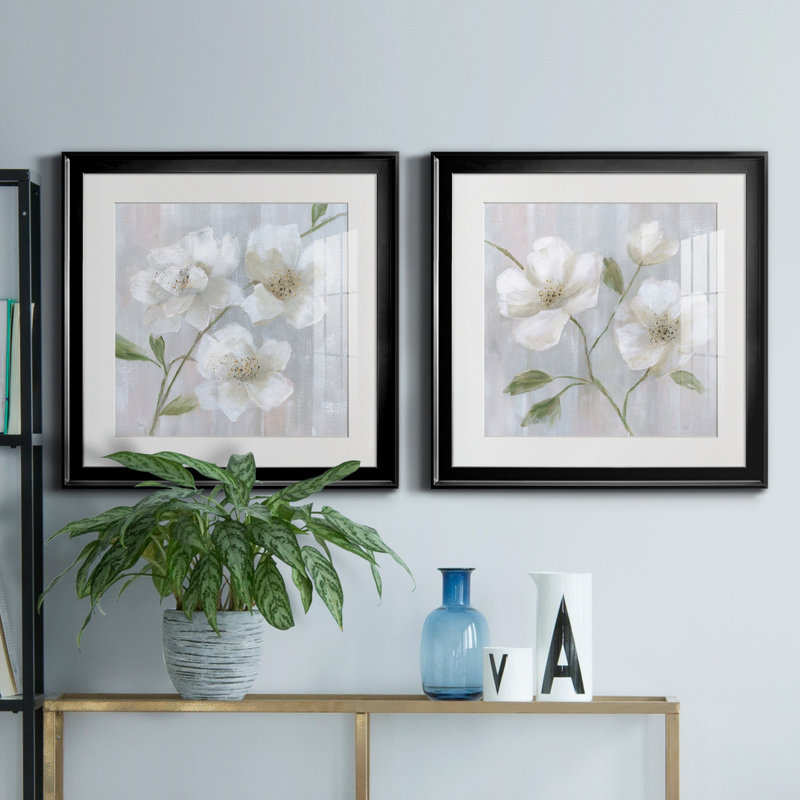 Garden Dreams I - ensemble de 2 reproductions de cadres photo, H 17,5 po x l 35 po x P 1,5 po, Noir