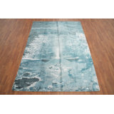 Serene Ocean View Modern Rug 6x8 with Soft Blue Gradient Patterns