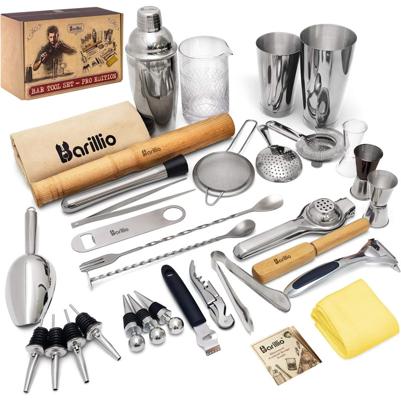 Ensemble d'outils de bar Pro Edition - Ensemble de shaker à cocktail en acier inoxydable