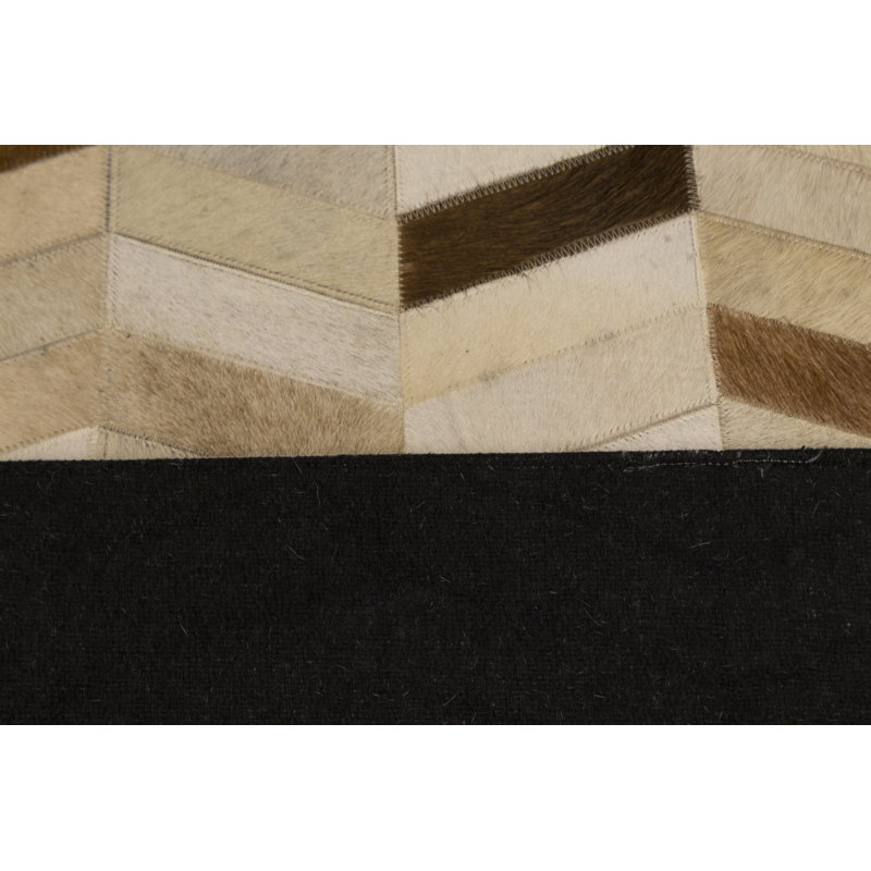 Tapis brun moderne en similicuir 4X6, Rectangle 4 pi x 6 pi