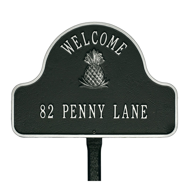 Enseigne de pelouse Lexy, Noir / argent, Oui