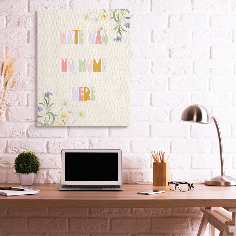 «Hate Has No Home Quote Soft Spring Wildflowers» par Daphne Polselli, impression sur toile, Toile tendue, H 48 po x l 36 po