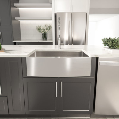 33" L x 21" W Single Bowl 16 Guage Stainless Steel Farmhouse Kitchen Sink 