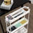 Slim Storage Cart 4 Tier,Bathroom Storage Organizer Rolling Utility Cart, Mobile Shelving Unit Slide Out Storage Cart, White