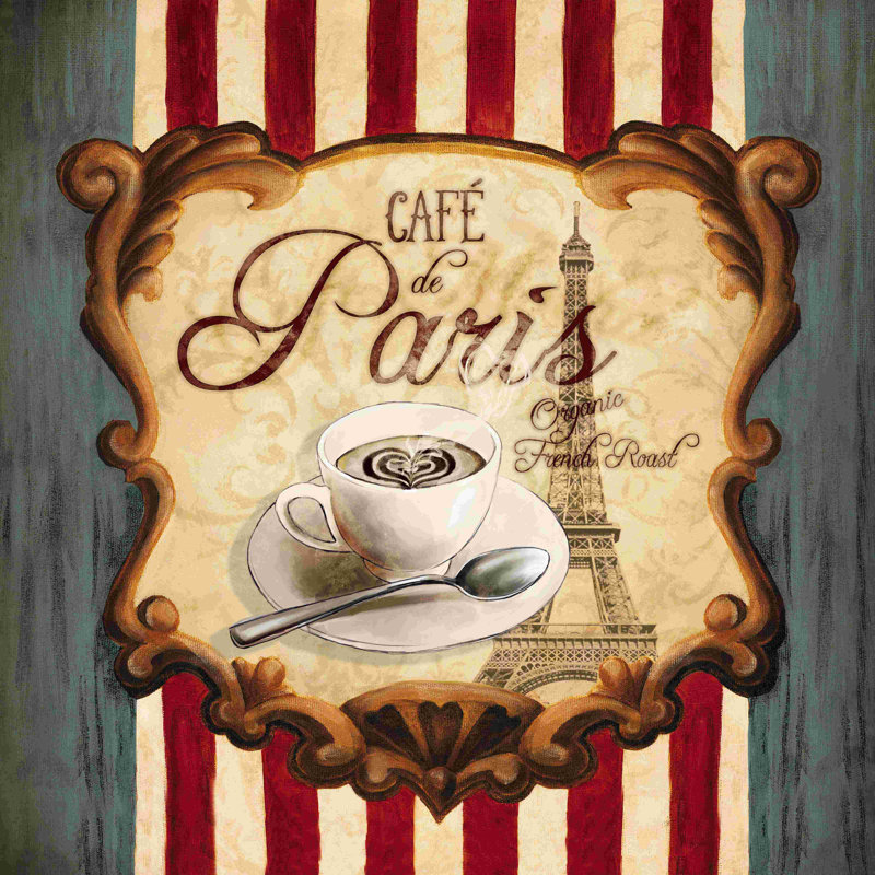 «Cafe De Paris», impression sur toile tendue, L 12 po x H 12 po
