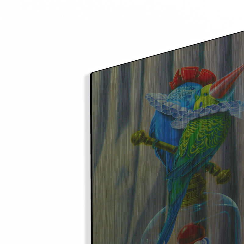 «The Kiss Of Parakeets» par Valery Vecu Quitard, H 24 po x l 16 po