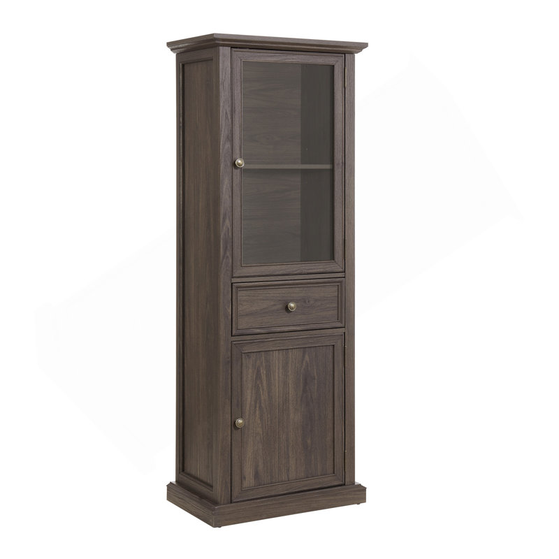 Tall Storage Cabinet, Freestanding Cabinet With Glass Door And Shelves, Sideboard Cabinet, Cabinet With Drawer For Living Room, Kitchen, Dining Room, Office, BRO