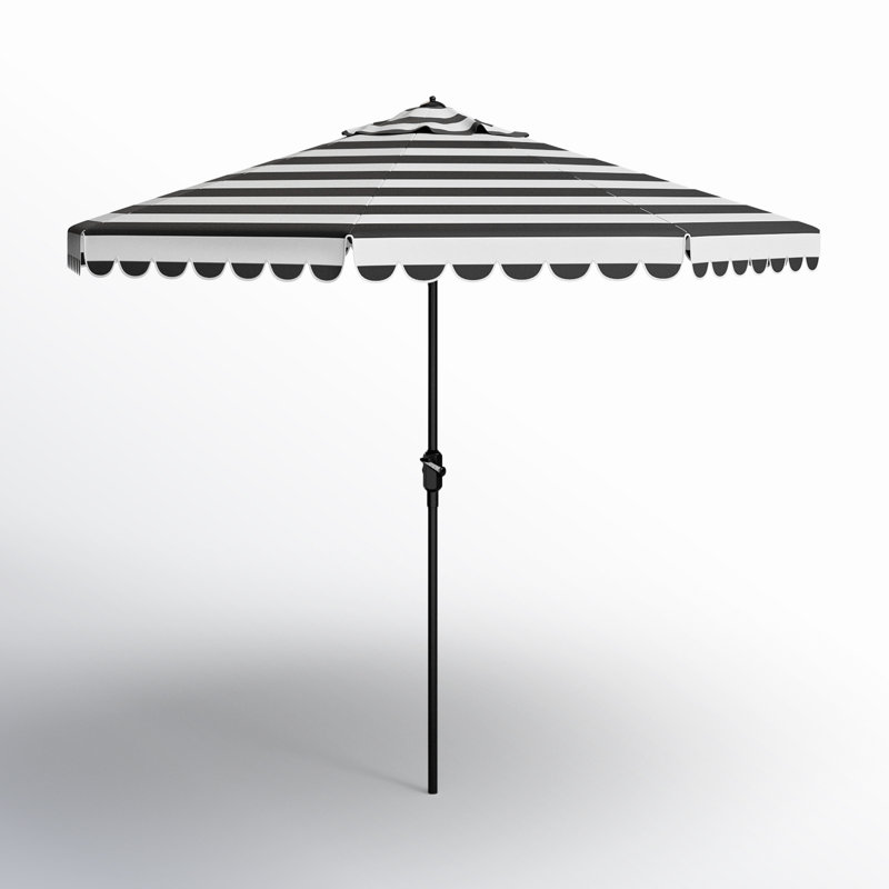 Avalee 130'' Beach Umbrella, Black/White