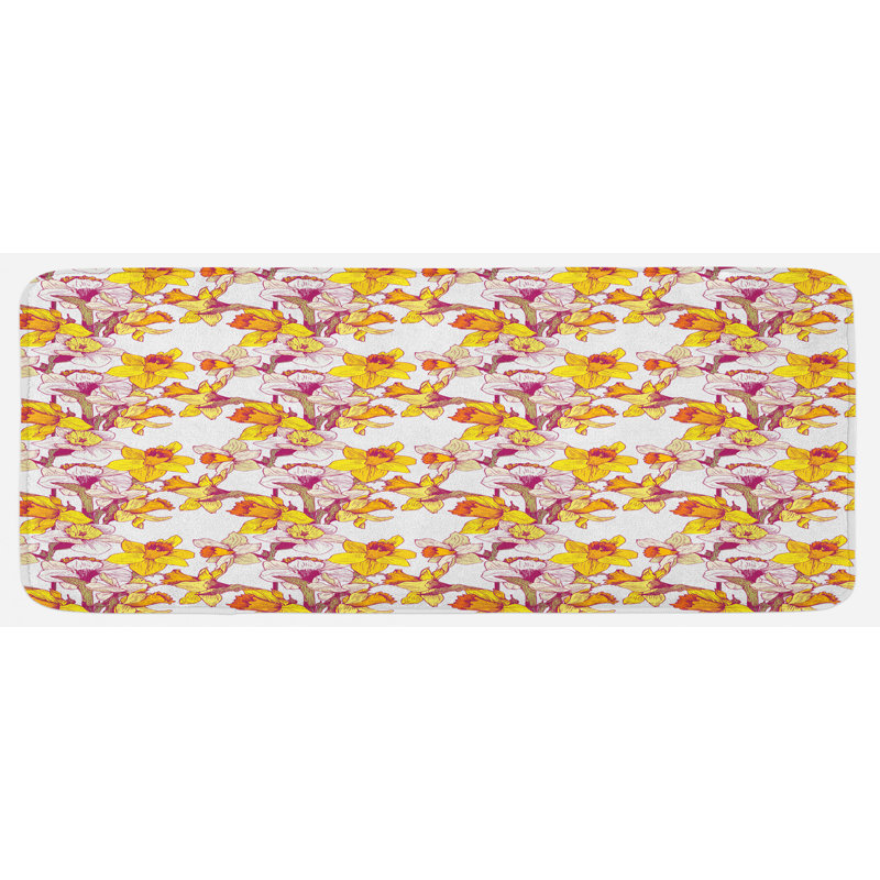 Tapis de cuisine jonquille