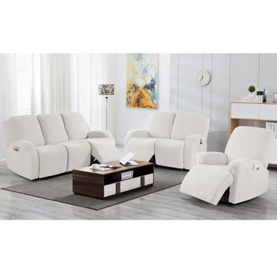 Housse de fauteuil inclinable avec poches 1-2-3