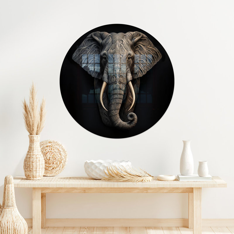 Éléphant moderne, décoration sur verre trempé Loft pour une décoration murale unique et une idée de cadeau charmante