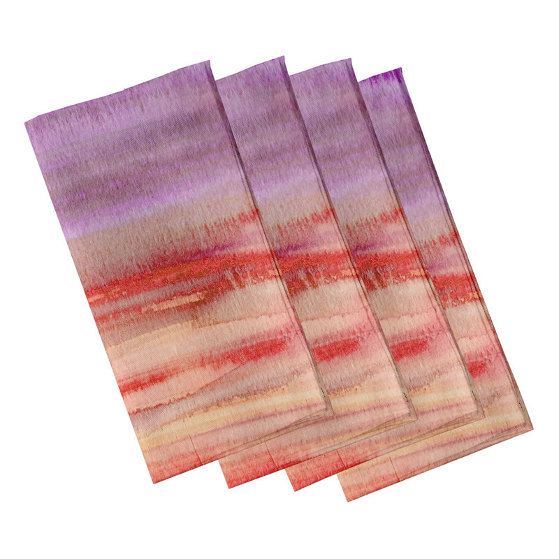 Azeen Polyester Abstract Square Napkin, Orange