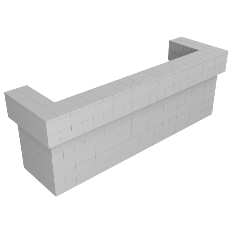 Ensemble de bar / comptoir en porte-à-faux 2 couches EverBlock, Gris clair, H 43 po x l 126 po x P 24 po
