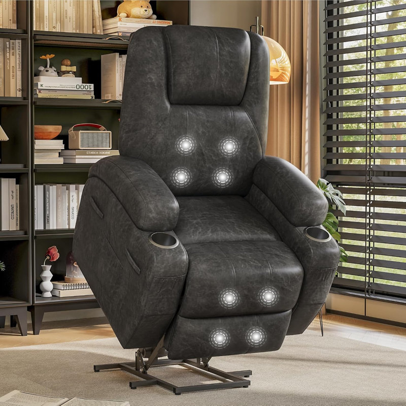 Fauteuil inclinable de massage en cuir PU, canapé inclinable simple réglable avec repose-pieds, siège de cinéma maison moderne pour adultes