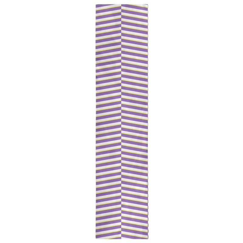 Fractured Stripes Table Runner, 16" x 72", Dark Purple/Yellow