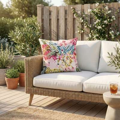 Indoor Outdoor Throw Pillows Stain-Resistant Machine Wash Recycled Polyester-Patio Porch Living Room