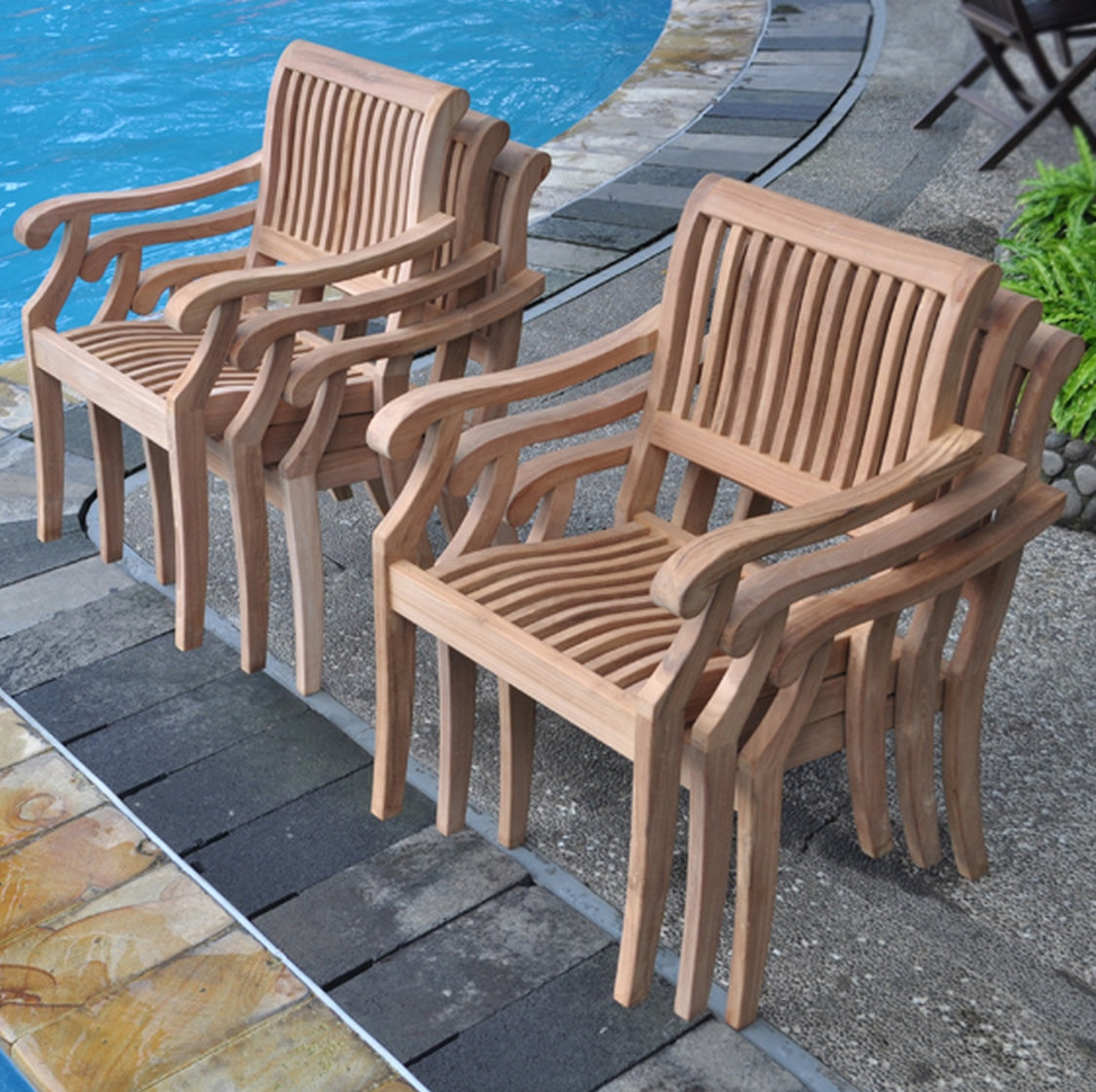 Masten 94" Teak Patio Dining Set