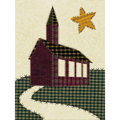 Folk Fabric Church - Wrapped Canvas Print