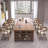 Tan Rectangular Solid Wood with 3 drawers desk-213974290