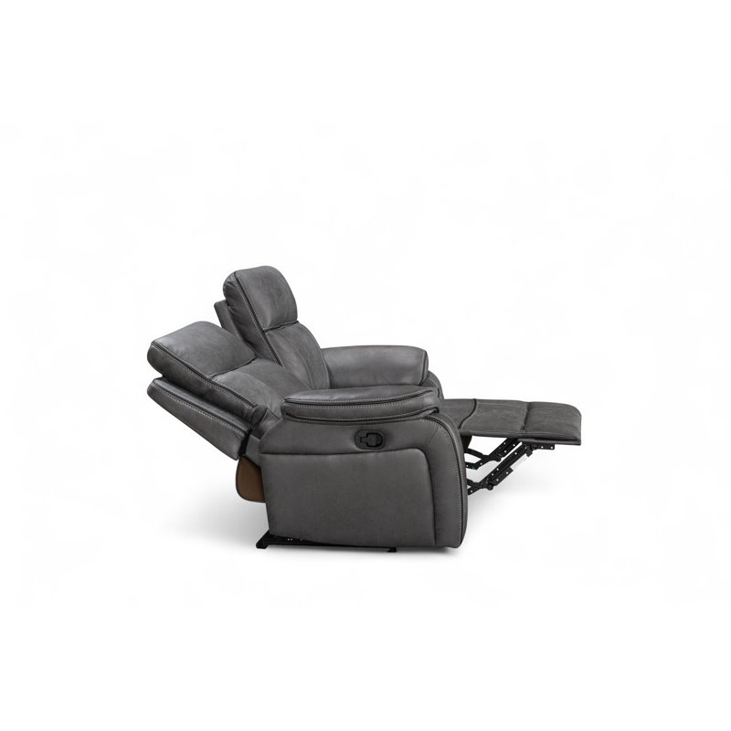 Faux Leather Reclining Sofa, 2