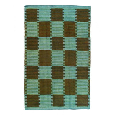 Plaid Area Rug in Blue