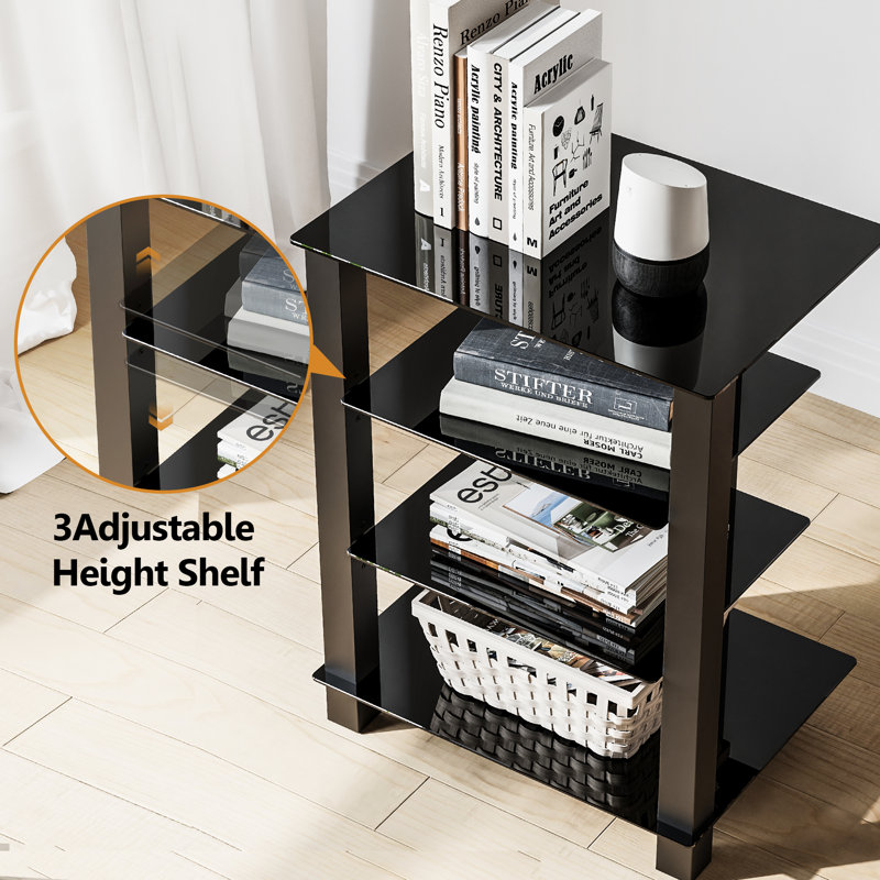Yaro 4-Tier Media Stand Audio Cabinet,Height Adjustable