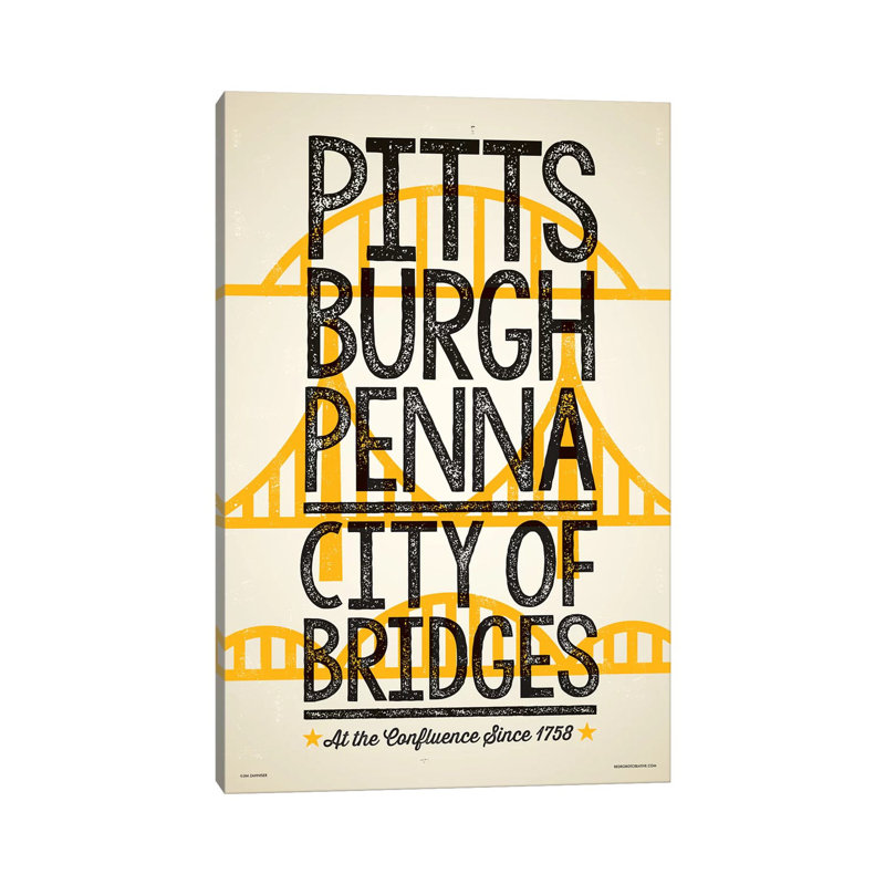 Pittsburgh City Of Bridges by Jim Zahniser - Print on Canvas, 152.4cm H x 101.6cm W x 3.81cm D, Wrapped Canvas