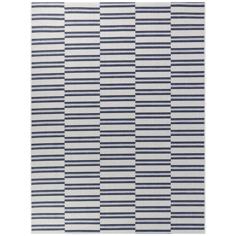 Tapis intérieur / extérieur bleu Aminata, Rectangle 5 pi 3 po x 7 pi