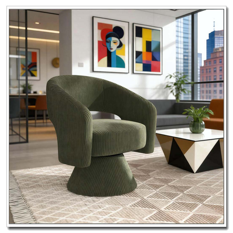 Fauteuil demi-tonneau, fauteuil d'appoint pivotant