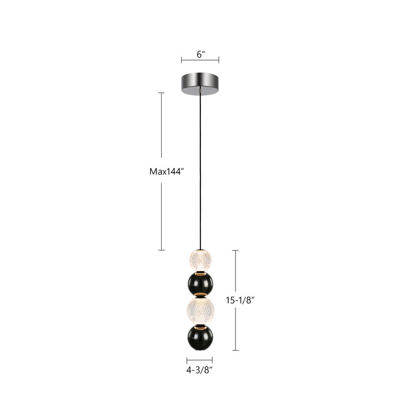 Onyx 1 - Light LED Pendant, Natural Brass