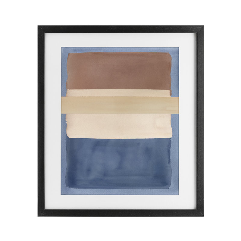 «Fun with Blue», reproduction encadrée sous verre, par Nina Jacobs, Cadre noir minuit, H 16 po x l 13 po