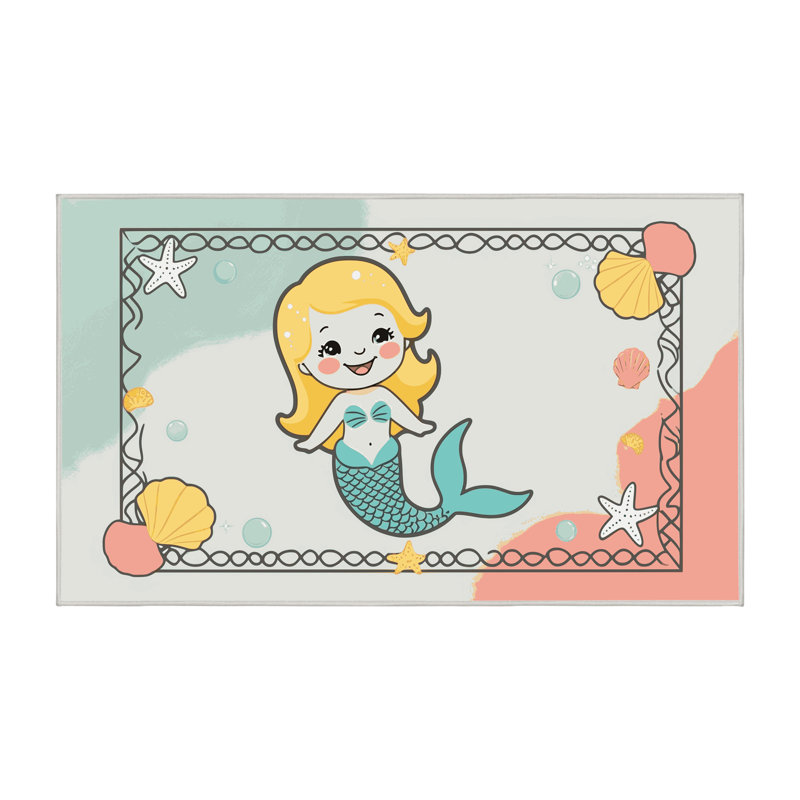 Tapis Garstang Mermaids Ocean Kids, Rectangulaire 7 pi x 10 pi