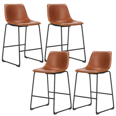 Tabourets de bar rembourrés modernes, hauteur du bar, tabourets de cuisine pour îlot, chaises de comptoir à dossier haut