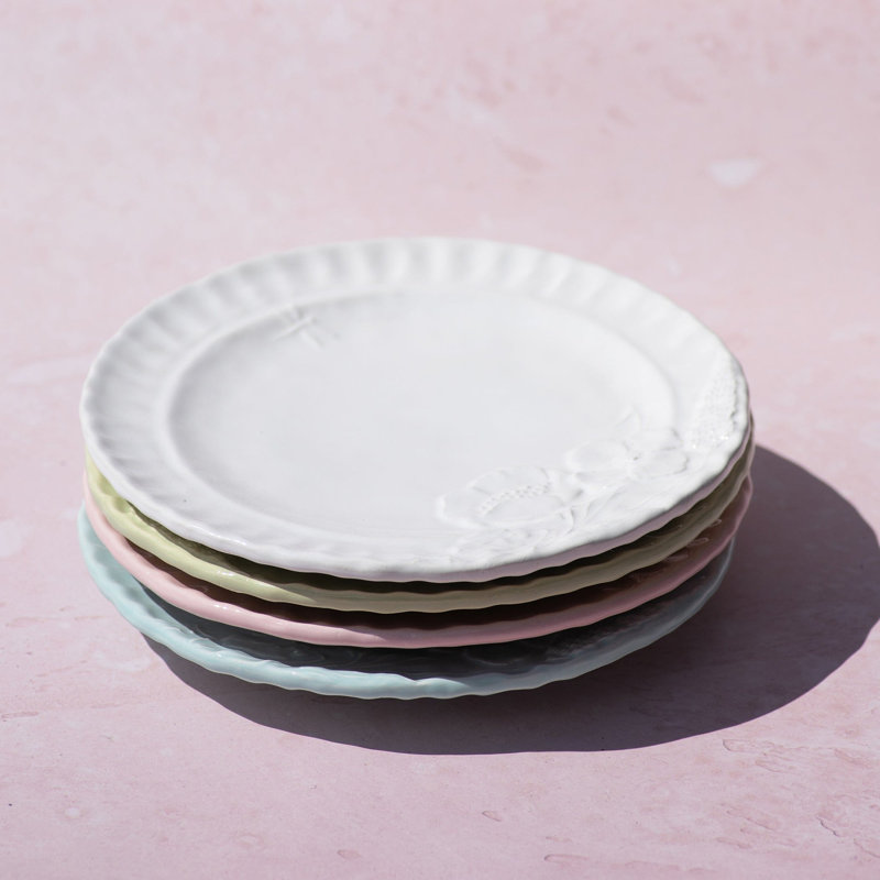 Pietra Fiori Salad Plate, Aqua