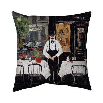 The Cabaret Street Scenery Kitchen Poly Twill Throw Pillow – Poly Twill Throw Pillow with Insert, Double-Sided Print